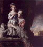 Sir Joshua Reynolds The Countess Spencer with her Daughter Georgina oil on canvas